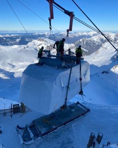 Práce na nové lanovce na Schilthorn. Foto: Garaventa