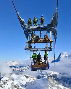 Práce na nové lanovce na Schilthorn. Foto: Garaventa