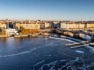 Rekonstrukce historického Šítkovského jezu pod Jiráskovým mostem v raze. Foto: Povodí Vltavy