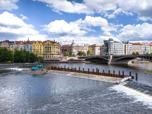 Rekonstrukce historického Šítkovského jezu pod Jiráskovým mostem v raze. Foto: Povodí Vltavy