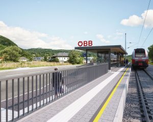 Traisetalbahn po modernizaci. Vizualizace: ÖBB