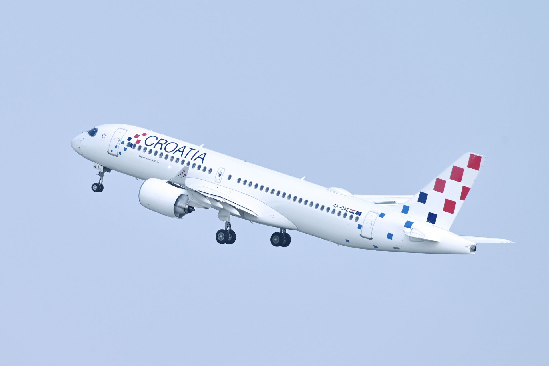 Airbus A220 společnosti Croatia Airlines. Pramen: Letiště Praha