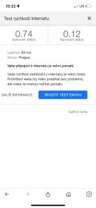 Test rychlosti internetového připojení.
Foto: Zdopravy.cz / Vojtěch Očadlý