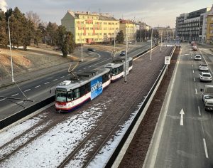 Zmodernizovaná trať na Novou Ulici v Olomouci.
Zdroj: DPMO