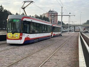 Zmodernizovaná trať na Novou Ulici v Olomouci.
Zdroj: DPMO