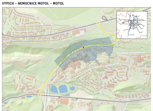 Plánovaná tramvajová trať Vypich - Motol. Zdroj: IPR