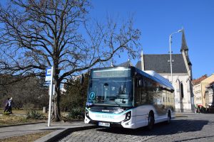 Elektrobus Iveco eWay na testech v Českých Budějovicích. Pramen: DPMCB