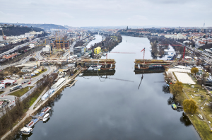 Stavba Dvoreckého mostu v březnu 2025. Foto: Metrostav