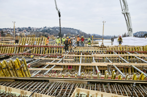 Stavba Dvoreckého mostu v březnu 2025. Foto: Metrostav