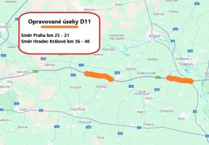 Dálnice D11 u Poděbrad se bude opravovat. Zdroj: ŘSD