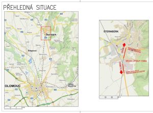 Přehledná situace rekonstrukce průtahu Šternberkem.Zdroj: ŘSD