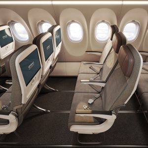 Interiér Airbusu A321LR Etihad Airways.
Zdroj: Etihad