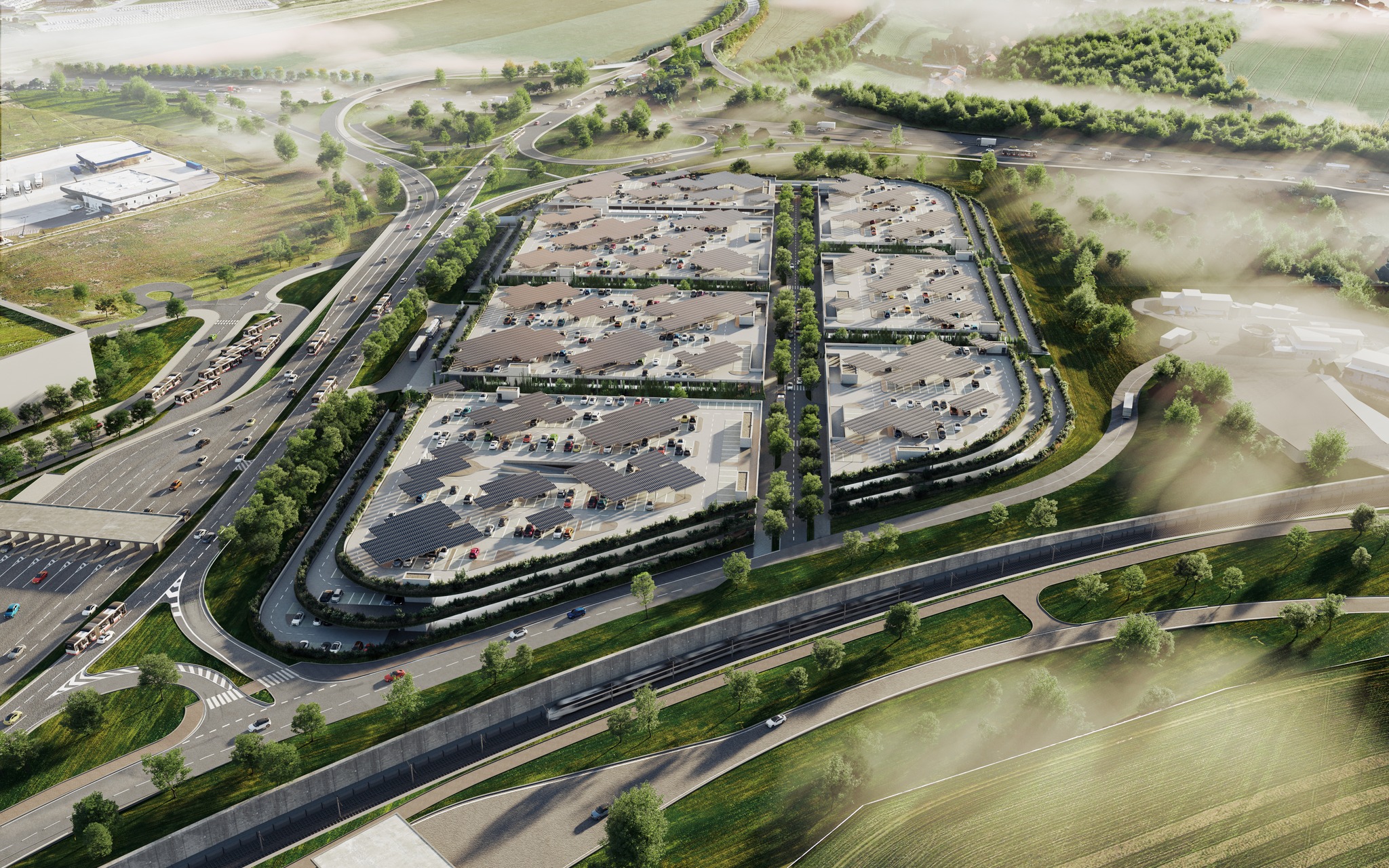 Parking Village Aviatická. Zdroj a vizualizace: ra15 / 2DR Studio