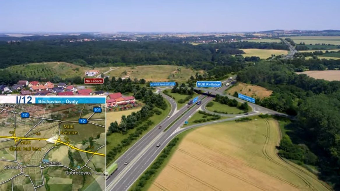 Přeložka I/12 Běchovice - Úvaly. Zdroj: ŘSD