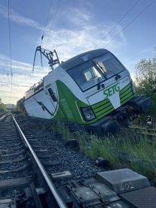 Vykolejení nákladního vlaku v Hessensku. Foto: Freiwillige Feuerwehr Borken