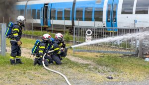 Nehoda na přejezdu ve Wollsdorfu.
Foto: BFV Weiz