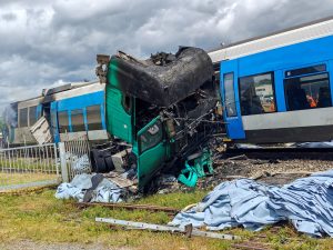 Nehoda na přejezdu ve Wollsdorfu.
Foto: BFV Weiz