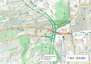 Dopravní omezení během rekonstrukce Plzeňské ulice. Zdroj: MHMP