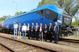 Lokomotiva 181 po první jízdě s nákladním vlakem čistě v bateriovém módu. Foto: Rail Cargo Hungary