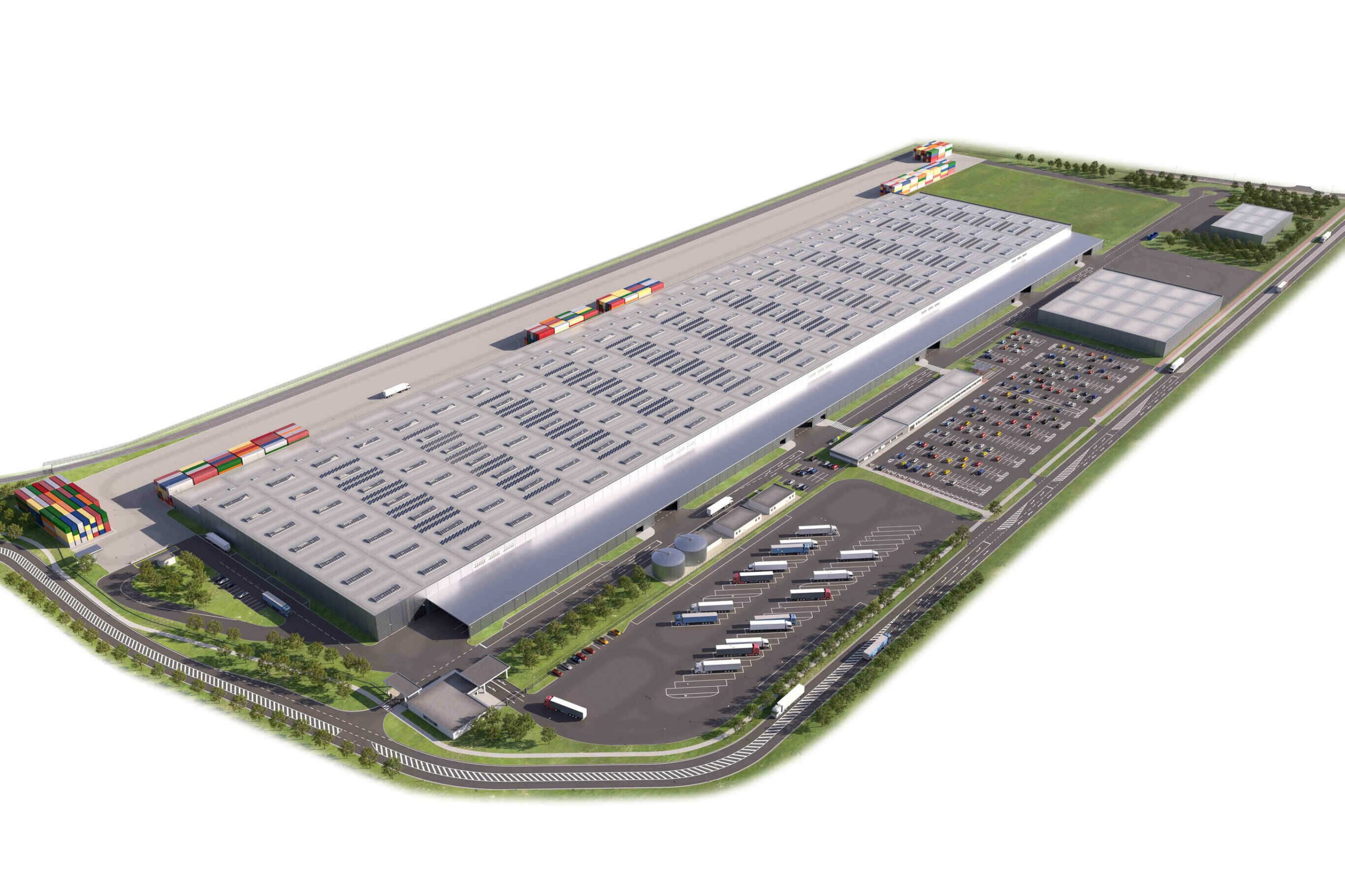 Vizualizace logistického centra BMW Group v Mošnově. Zdroj: Gridarch