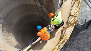 Zahájení trhacích prací pro ražbu průzkumné štoly tunelu Vinohrady v Brně. Foto: ŘSD