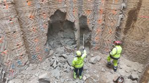 Zahájení trhacích prací pro ražbu průzkumné štoly tunelu Vinohrady v Brně. Foto: ŘSD
