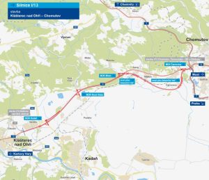 I/13 Chomutov - Klášterec nad Ohří. Pramen: ŘSD