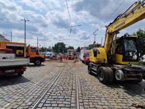 Oprava tramvajové tratě na pražském Klárově u metra Malostranská. Foto: Zdopravy.cz
