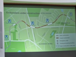 Mapa první fáze stavby nového metra U5 v Hamburku. Vznikne pět stanic. Foto: Zdopravy.cz