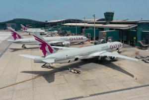 Letiště v Dauhá (Doha) s letadly Qatar Airways. Zdroj: Hamad International Airport