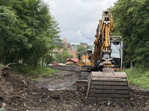 Práce na proměně trati Loket předměstí - Horní Slavkov na cyklostezku. Foto: Chládek & Tintěra Litoměřice