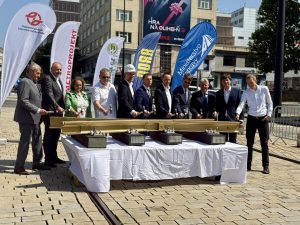 Pražský dopravní podnik slavnostně zahájil stavbu nové tramvajové tratě u Národního muzea. Foto: DPP