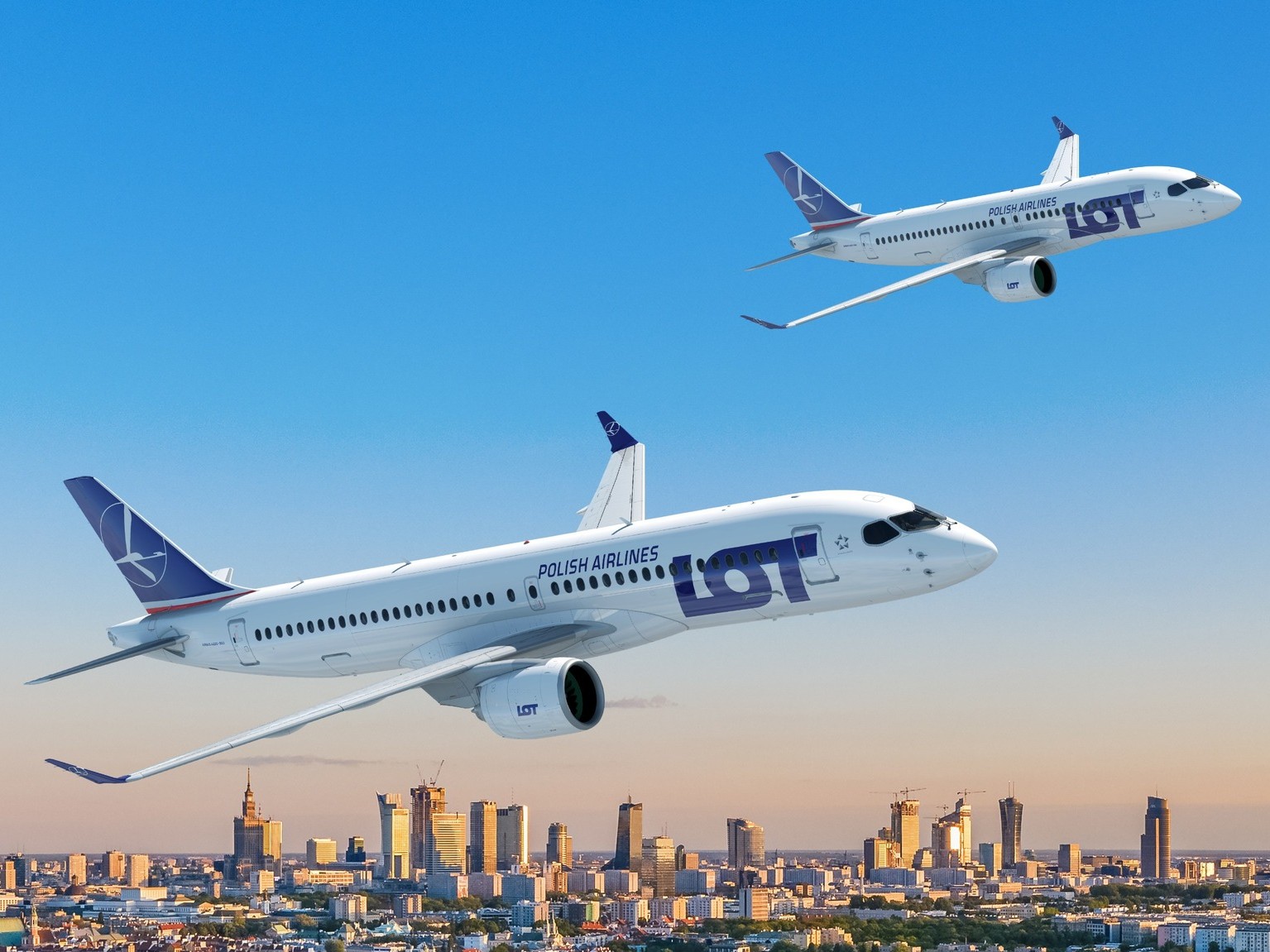 Airbusy A220 v barvách letecké společnosti LOT Polish Airlines. Zdroj: LOT Polish Airlines