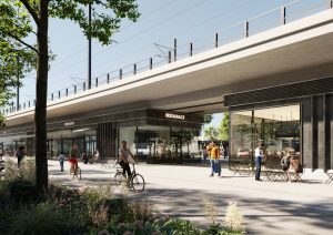 Koncepční studie okolí estakády u Výstaviště. Zdroj: DH Architekti