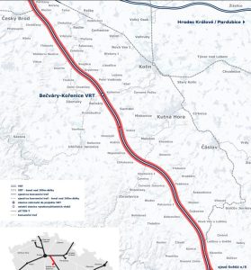 VRT Střední Čechy s terminálem Kořenice-Bečváry. Pramen: SŽ