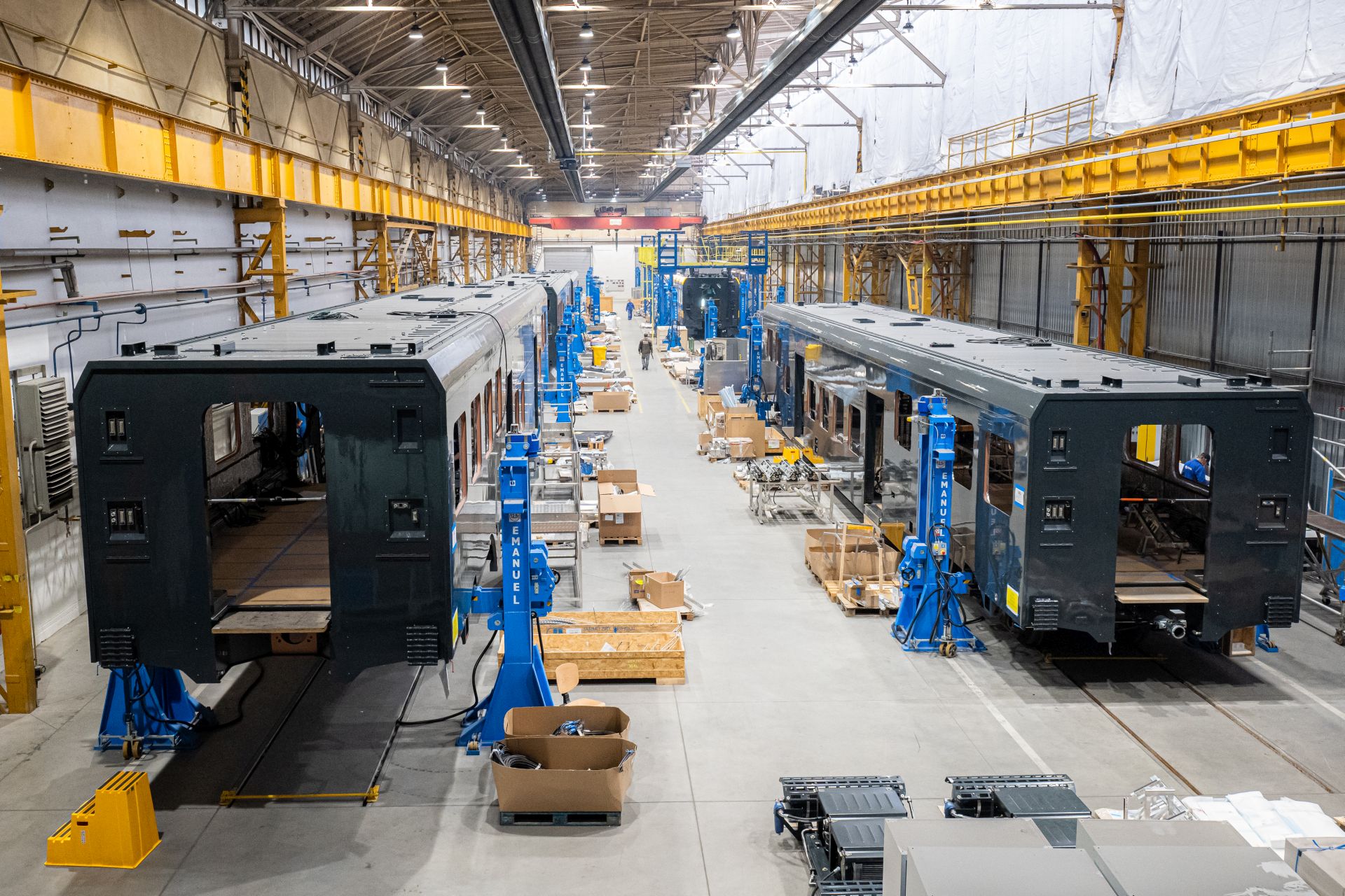 Výroba vlakových skříní v ostravském závodě Škody. Pramen: Škoda Group