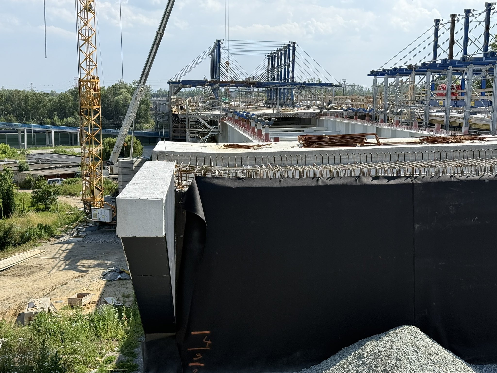 Práce na stavbě D1 Říkovice - Přerov. Foto: ŘSD
