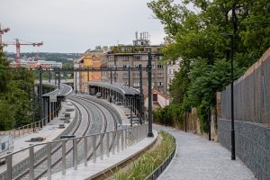 Nová zastávka Výstaviště dva týdny před zahájením provozu. Foto: Ropid
