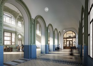 Vizualizace podoby jižního křídla Fantovy budovy po rekonstrukci. Zdroj: SŽ