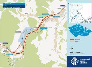 Mapa I/45 Nové Heřminovy - Zátor. 1. etapa.Zdroj: ŘSD