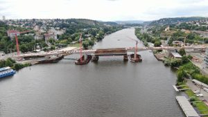 Dvorecký most (stav výstavby v červenci 2025). Foto: Metrostav