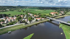 Zdymadlo Miřejovice, dolní voda. Pramen: ŘVC