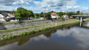 Zdymadlo Miřejovice, dolní voda. Pramen: ŘVC