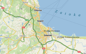 Bypass Trojměstí tvořený dálnicí S7. Zdroj: Mapy.cz