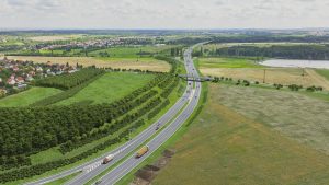 Vizualizace čtyřproudé přeložky silnice I/12 - obchvat Úval a Běchovic. Zdroj: ŘSD