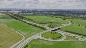 Vizualizace čtyřproudé přeložky silnice I/12 - obchvat Úval a Běchovic. Zdroj: ŘSD