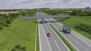 Vizualizace čtyřproudé přeložky silnice I/12 - obchvat Úval a Běchovic. Zdroj: ŘSD