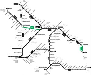 Nové linky v síti Kujavsko-Pomořského vojvodství (zeleně). Foto: Kujavsko-Pomořské vojvodství
