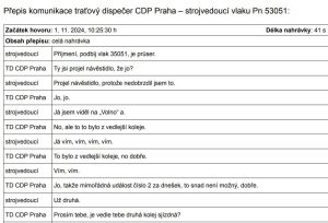 Komunikace strojvedoucího podbíječky s dispečerem CDP. Foto: Drážní inspekce
