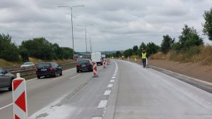 Provoz na zrekonstruovaném úseku Pražského okruhu (D0) mezi Slivencem a Lochkovským tunelem. Foto: ŘSD